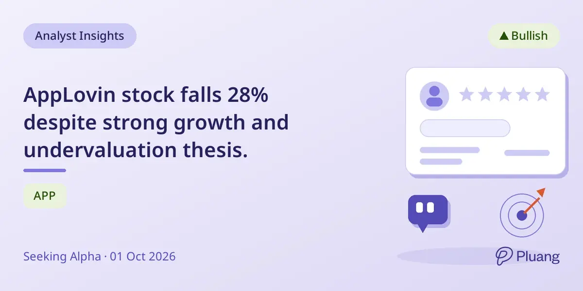 AppLovin stock falls 28% despite strong growth and undervaluation thesis.