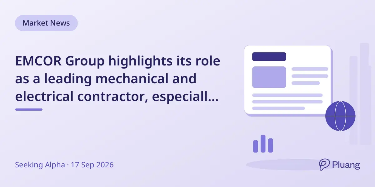 EMCOR Group highlights its role as a leading mechanical and electrical contractor, especially in data centers.