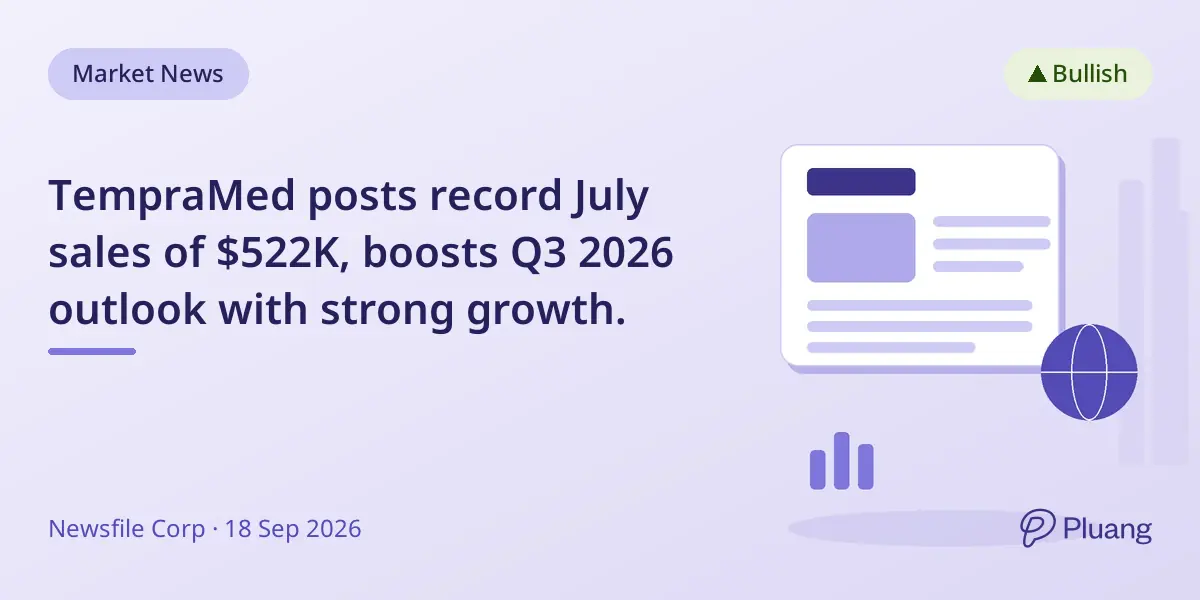 TempraMed posts record July sales of $522K, boosts Q3 2026 outlook with strong growth.