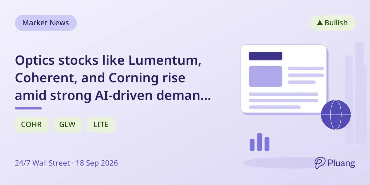 Optics stocks like Lumentum, Coherent, and Corning rise amid strong AI-driven demand despite broader market decline.