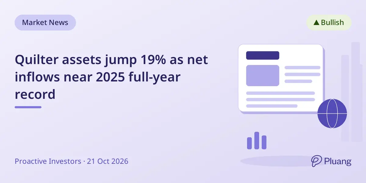 Quilter assets jump 19% as net inflows near 2025 full-year record