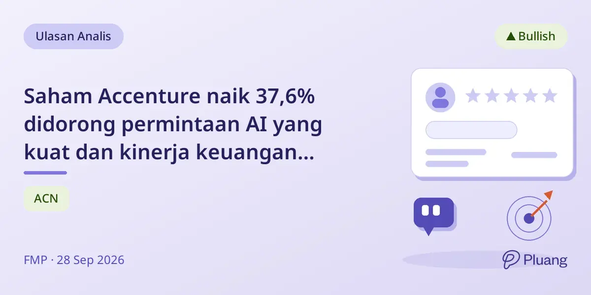 Saham Accenture naik 37,6% didorong permintaan AI yang kuat dan kinerja keuangan solid jelang laporan Q4.