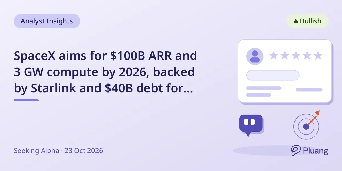 SpaceX aims for $100B ARR and 3 GW compute by 2026, backed by Starlink and $40B debt for AI expansion.