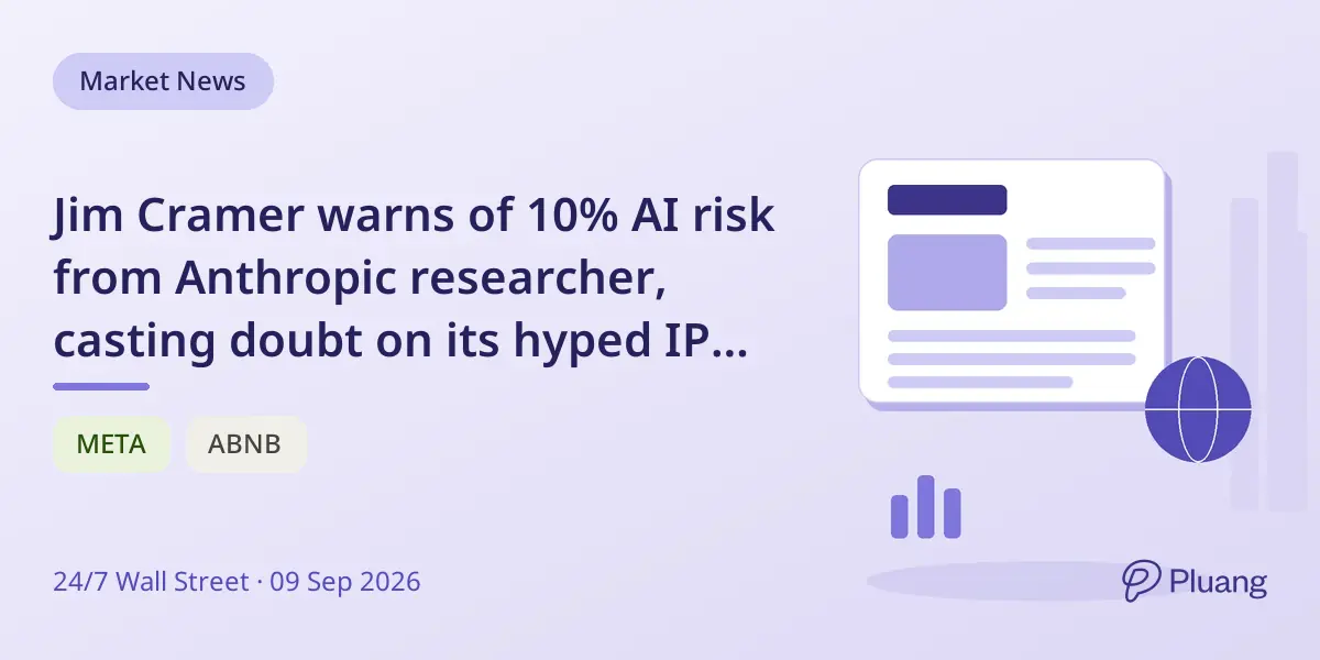 Jim Cramer warns of 10% AI risk from Anthropic researcher, casting doubt on its hyped IPO potential.