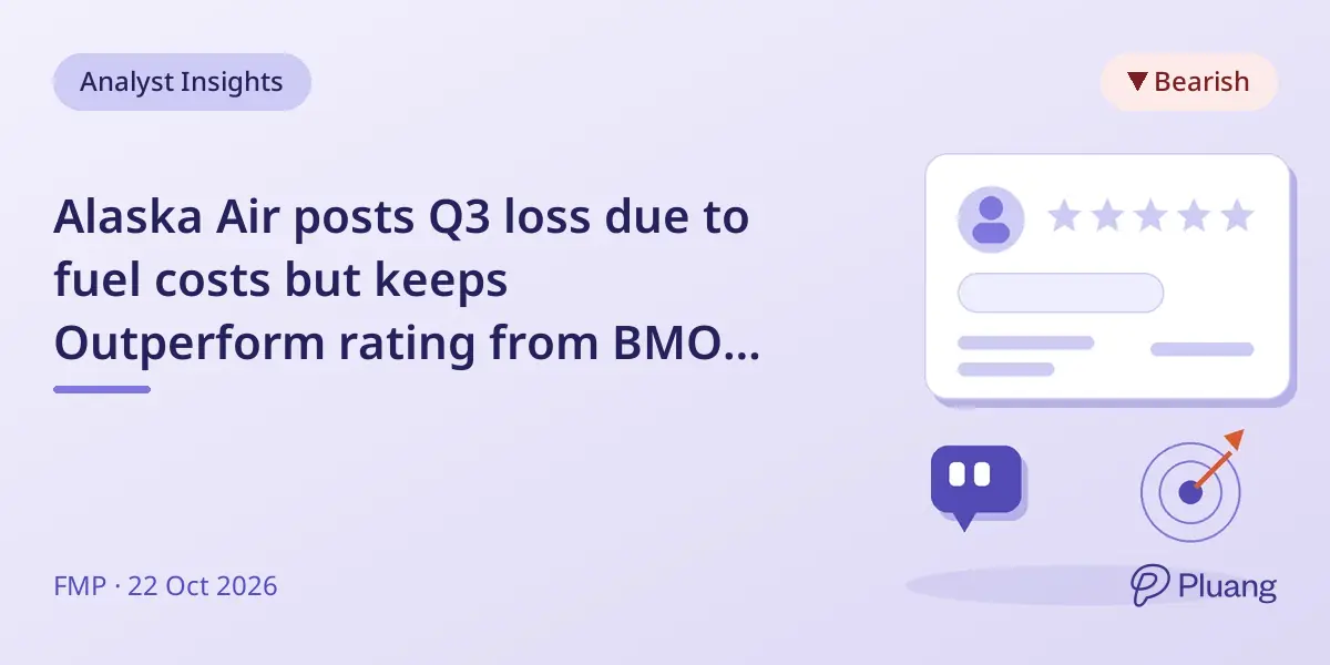 Alaska Air posts Q3 loss due to fuel costs but keeps Outperform rating from BMO Capital