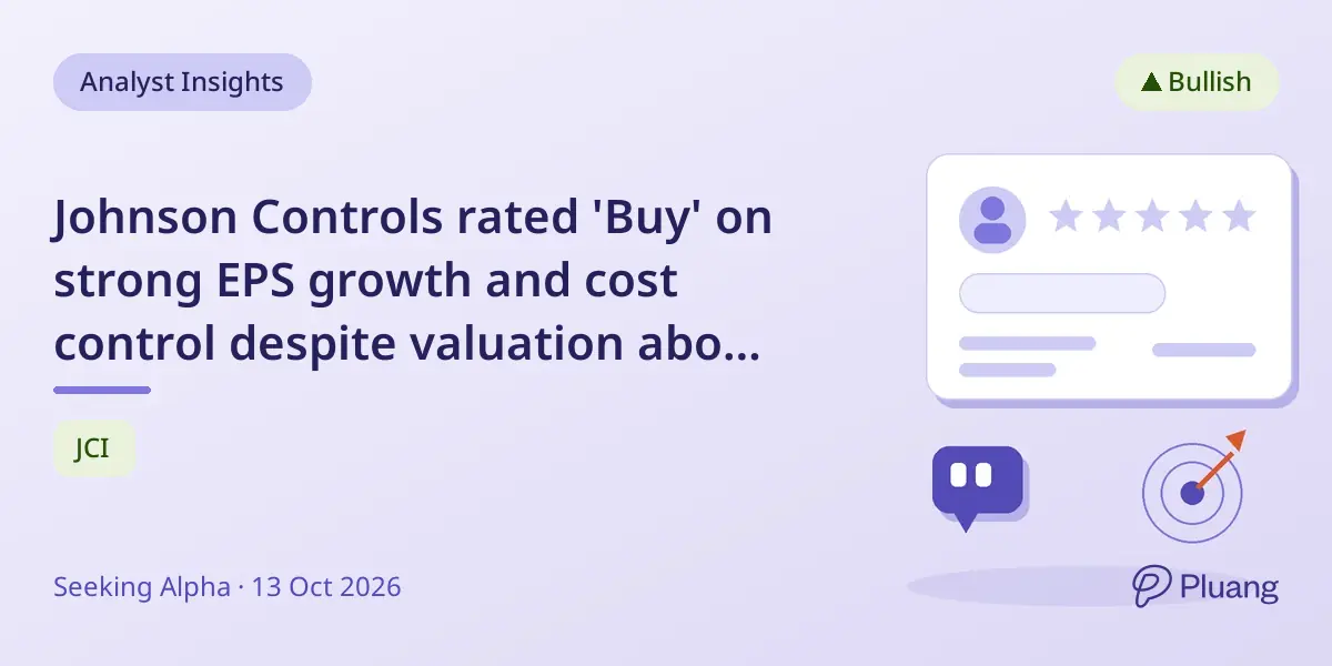 Johnson Controls rated 'Buy' on strong EPS growth and cost control despite valuation above average.