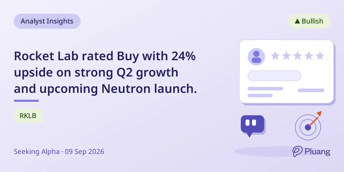 Rocket Lab rated Buy with 24% upside on strong Q2 growth and upcoming Neutron launch.