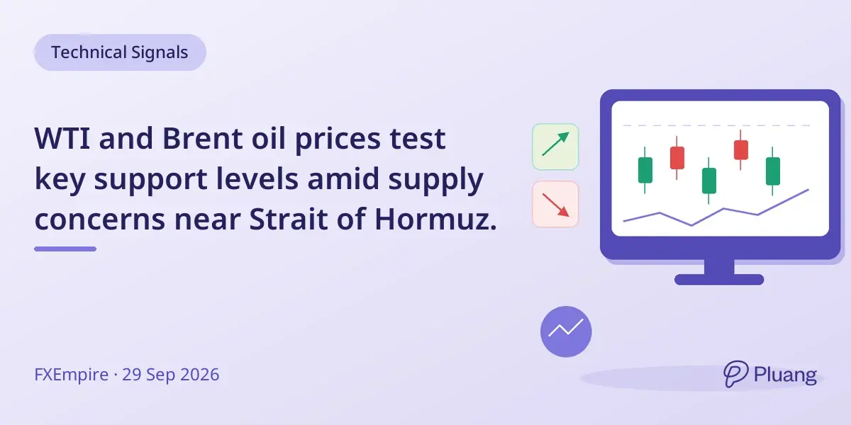 WTI and Brent oil prices test key support levels amid supply concerns near Strait of Hormuz.
