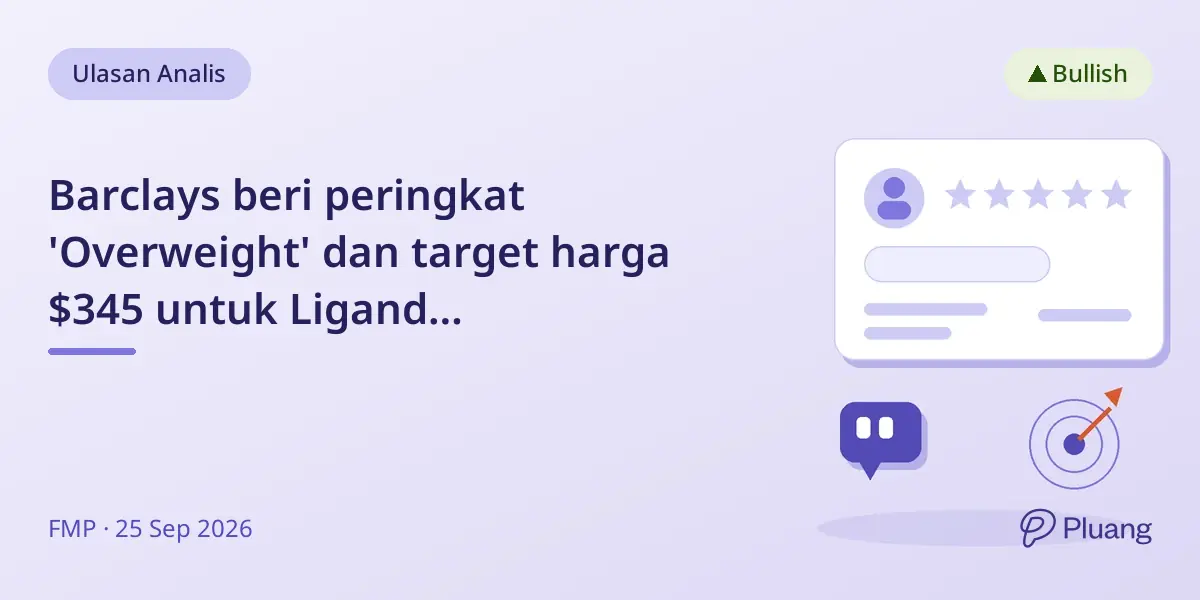 Barclays beri peringkat 'Overweight' dan target harga $345 untuk Ligand Pharmaceuticals karena pertumbuhan royalti.