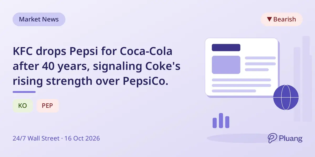 KFC drops Pepsi for Coca-Cola after 40 years, signaling Coke's rising strength over PepsiCo.