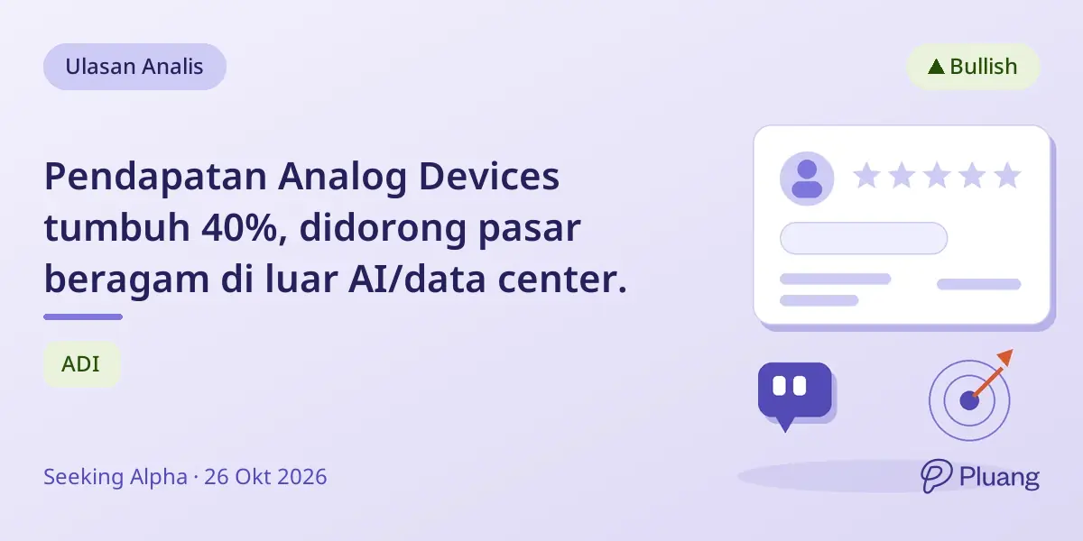 Pendapatan Analog Devices tumbuh 40%, didorong pasar beragam di luar AI/data center.