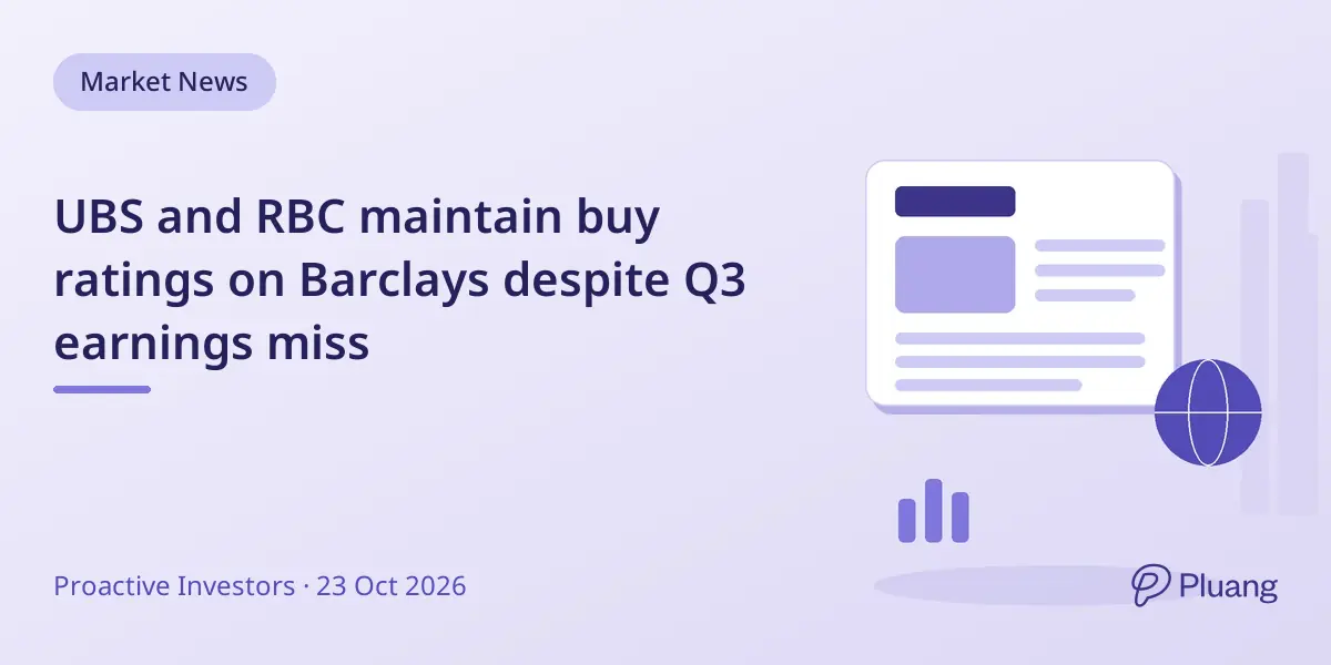 UBS and RBC maintain buy ratings on Barclays despite Q3 earnings miss