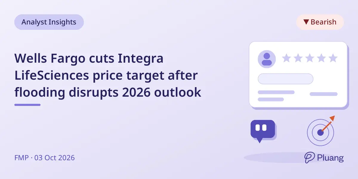 Wells Fargo cuts Integra LifeSciences price target after flooding disrupts 2026 outlook
