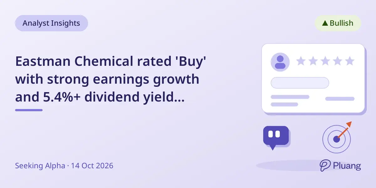 Eastman Chemical rated 'Buy' with strong earnings growth and 5.4%+ dividend yield despite market pessimism.