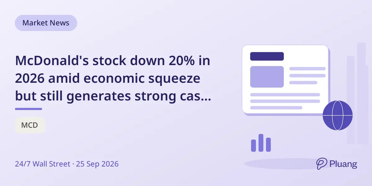 McDonald's stock down 20% in 2026 amid economic squeeze but still generates strong cash flow.