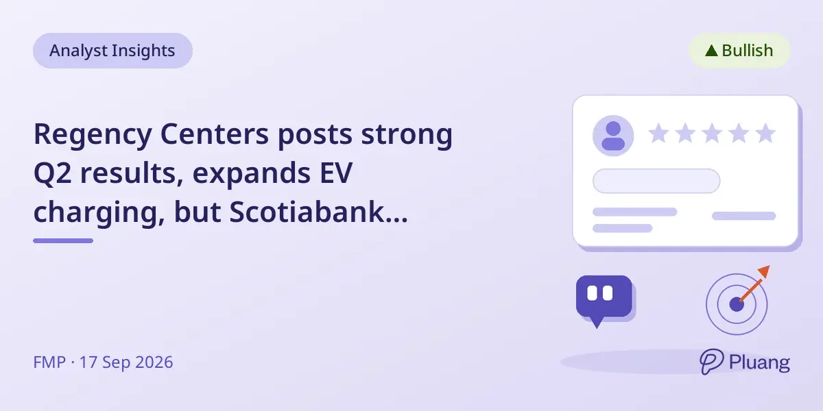 Regency Centers posts strong Q2 results, expands EV charging, but Scotiabank lowers price target to $81.