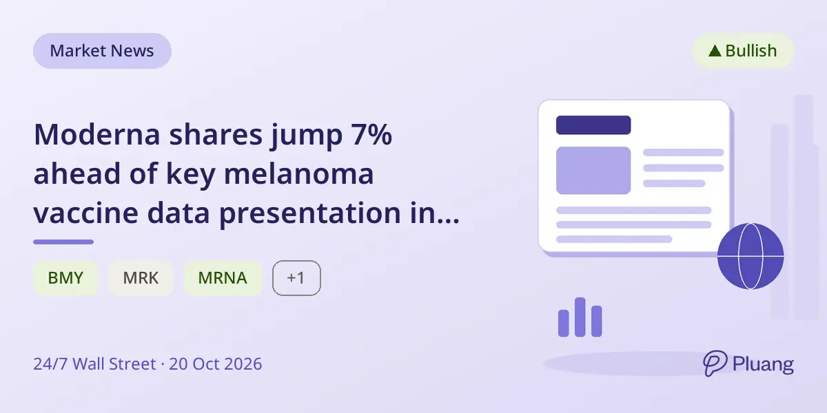 Moderna shares jump 7% ahead of key melanoma vaccine data presentation in Madrid