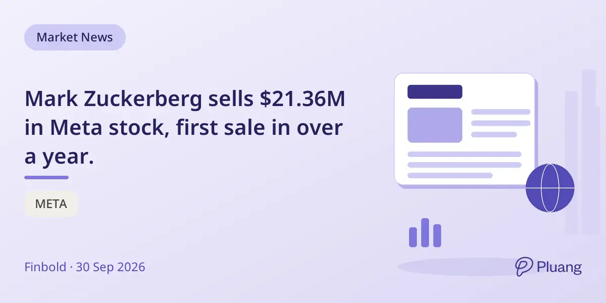 Mark Zuckerberg sells $21.36M in Meta stock, first sale in over a year.