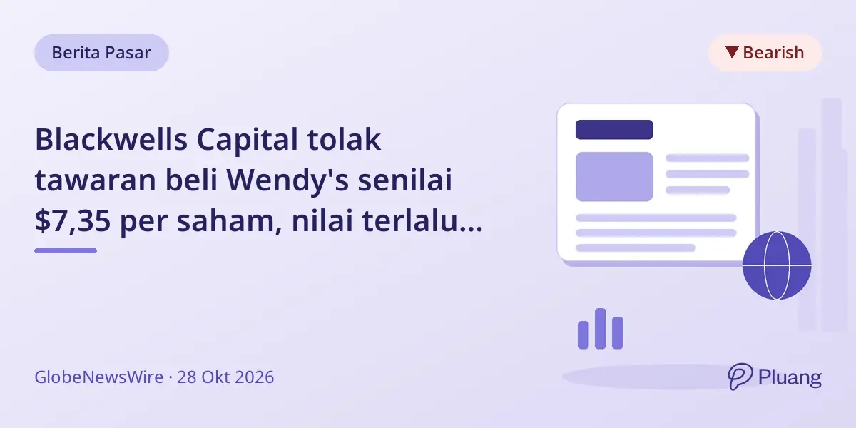 Blackwells Capital tolak tawaran beli Wendy's senilai $7,35 per saham, nilai terlalu rendah dan tidak adil.
