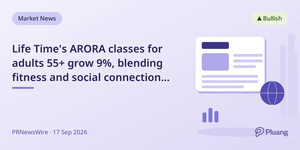 Life Time's ARORA classes for adults 55+ grow 9%, blending fitness and social connection for healthy aging.