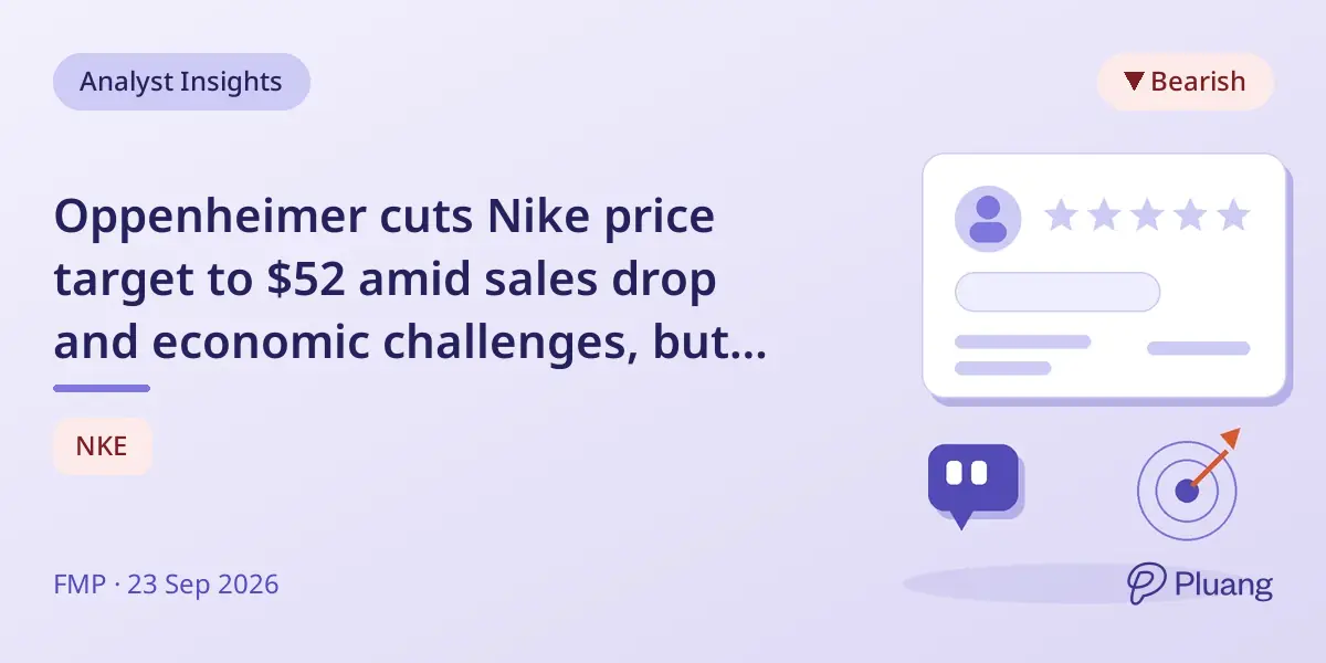 Oppenheimer cuts Nike price target to $52 amid sales drop and economic challenges, but sees 45% upside potential.