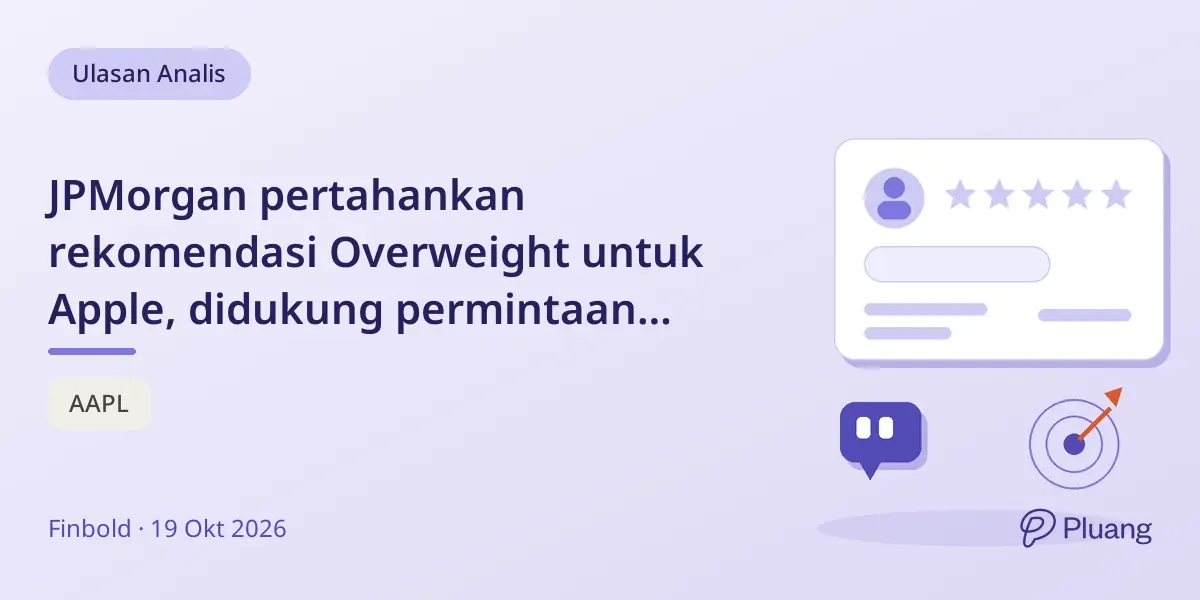 JPMorgan pertahankan rekomendasi Overweight untuk Apple, didukung permintaan iPhone yang kuat meski pandangan analis beragam.