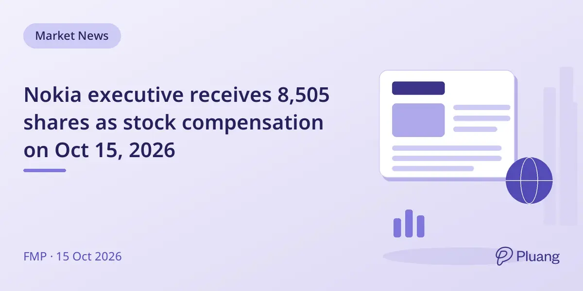 Nokia executive receives 8,505 shares as stock compensation on Oct 15, 2026