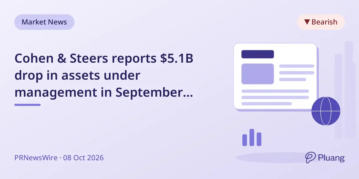 Cohen & Steers reports $5.1B drop in assets under management in September 2026.