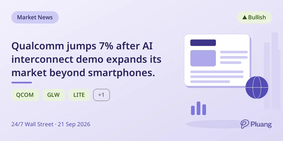 Qualcomm jumps 7% after AI interconnect demo expands its market beyond smartphones.