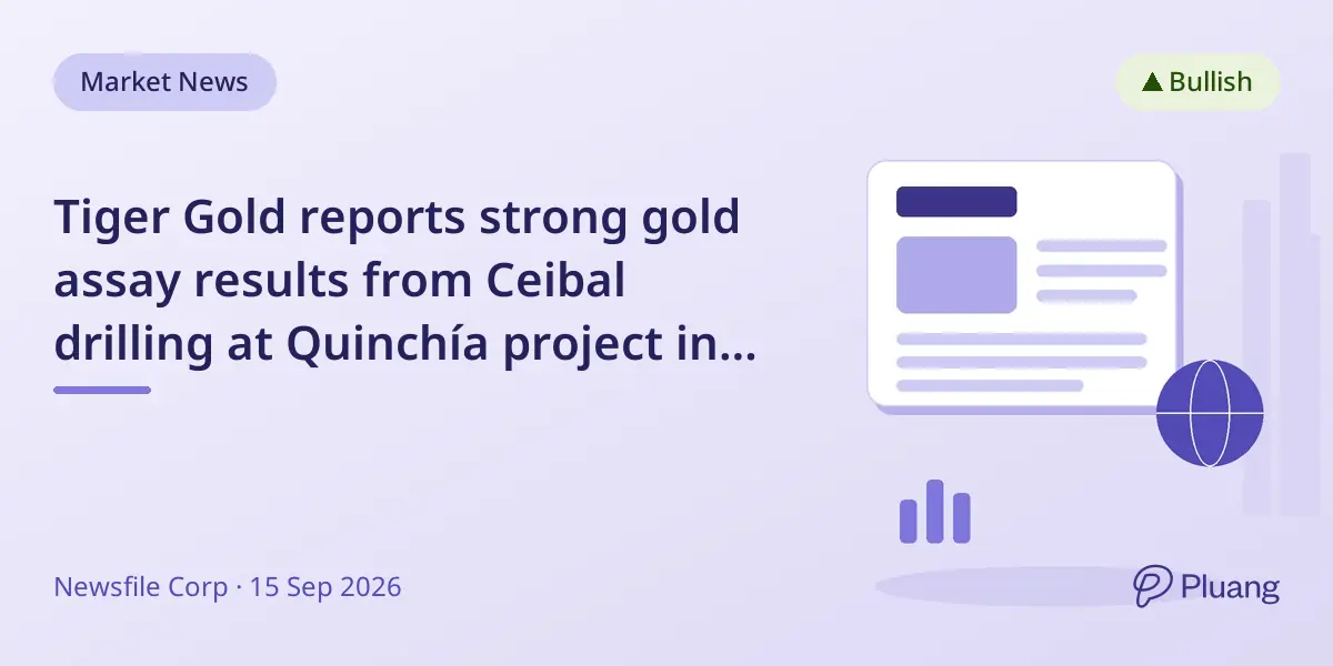 Tiger Gold reports strong gold assay results from Ceibal drilling at Quinchía project in Colombia.