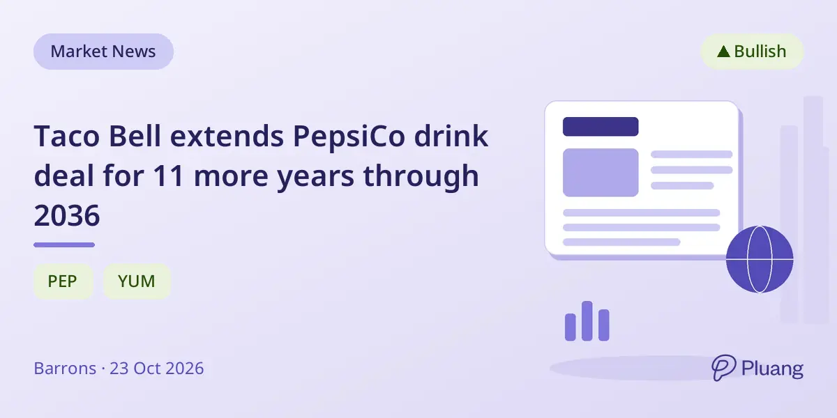 Taco Bell extends PepsiCo drink deal for 11 more years through 2036