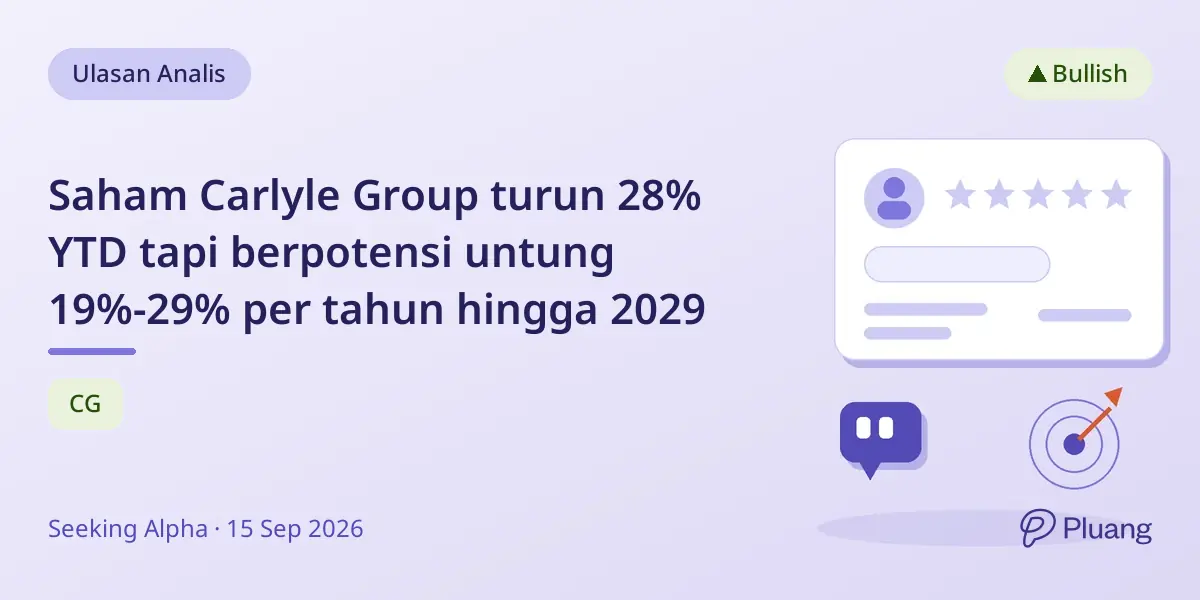 Saham Carlyle Group turun 28% YTD tapi berpotensi untung 19%-29% per tahun hingga 2029