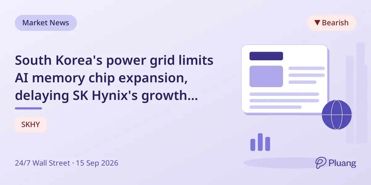South Korea's power grid limits AI memory chip expansion, delaying SK Hynix's growth plans.