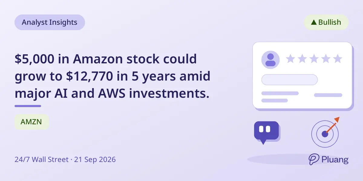 $5,000 in Amazon stock could grow to $12,770 in 5 years amid major AI and AWS investments.