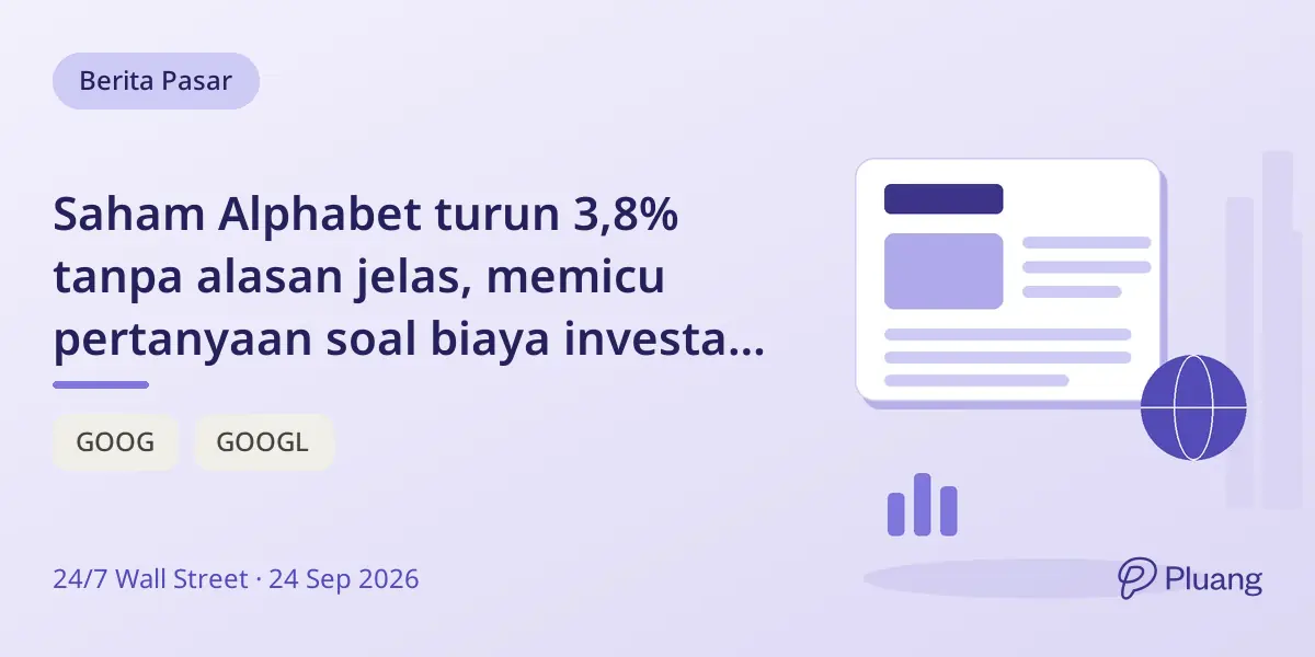 Saham Alphabet turun 3,8% tanpa alasan jelas, memicu pertanyaan soal biaya investasi AI dan prospek masa depan.