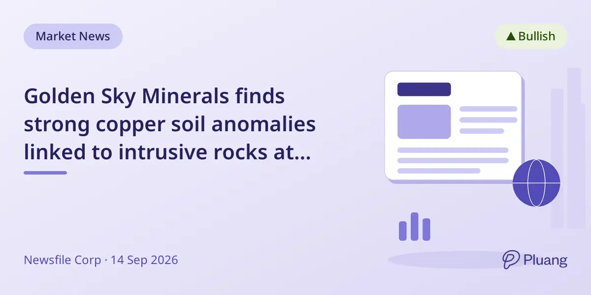 Golden Sky Minerals finds strong copper soil anomalies linked to intrusive rocks at Rayfield-Gjoll project.