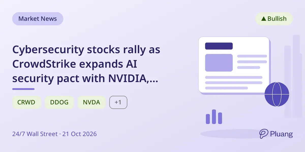 Cybersecurity stocks rally as CrowdStrike expands AI security pact with NVIDIA, boosting Datadog and Okta shares.