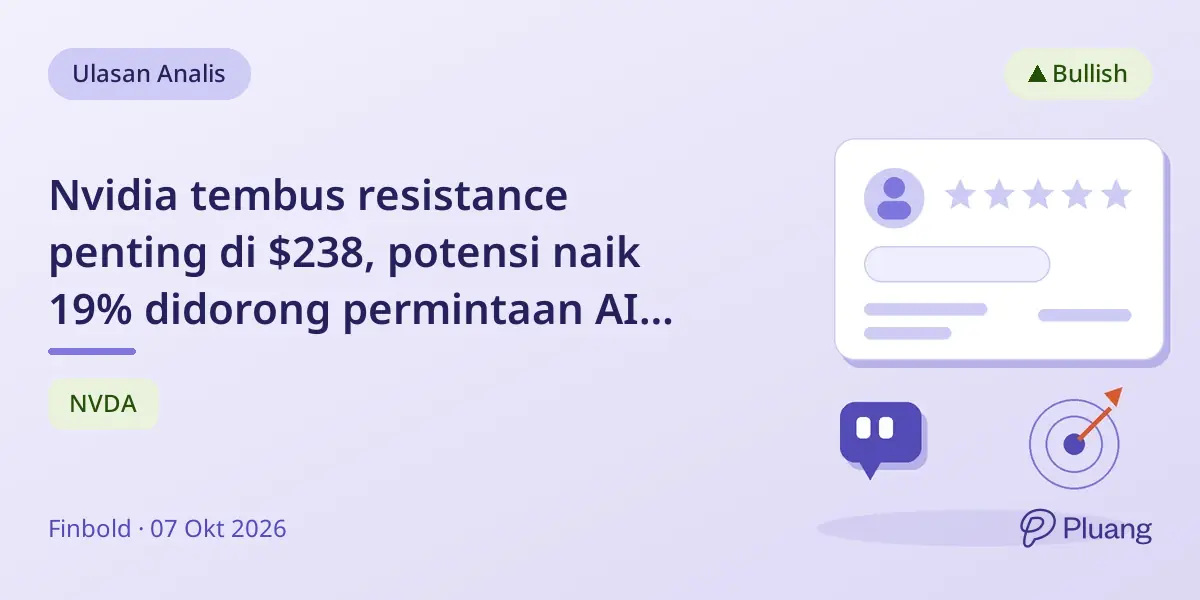 Nvidia tembus resistance penting di $238, potensi naik 19% didorong permintaan AI dan buyback besar.