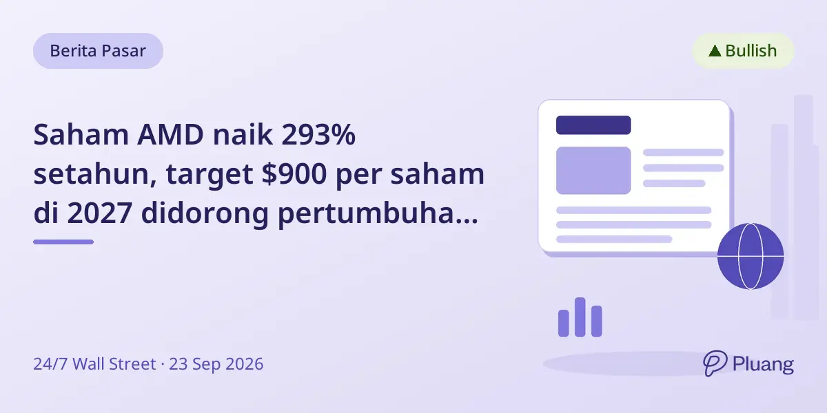 Saham AMD naik 293% setahun, target $900 per saham di 2027 didorong pertumbuhan chip AI.