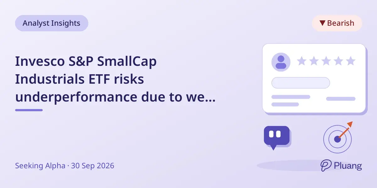 Invesco S&P SmallCap Industrials ETF risks underperformance due to weak growth and quality issues.