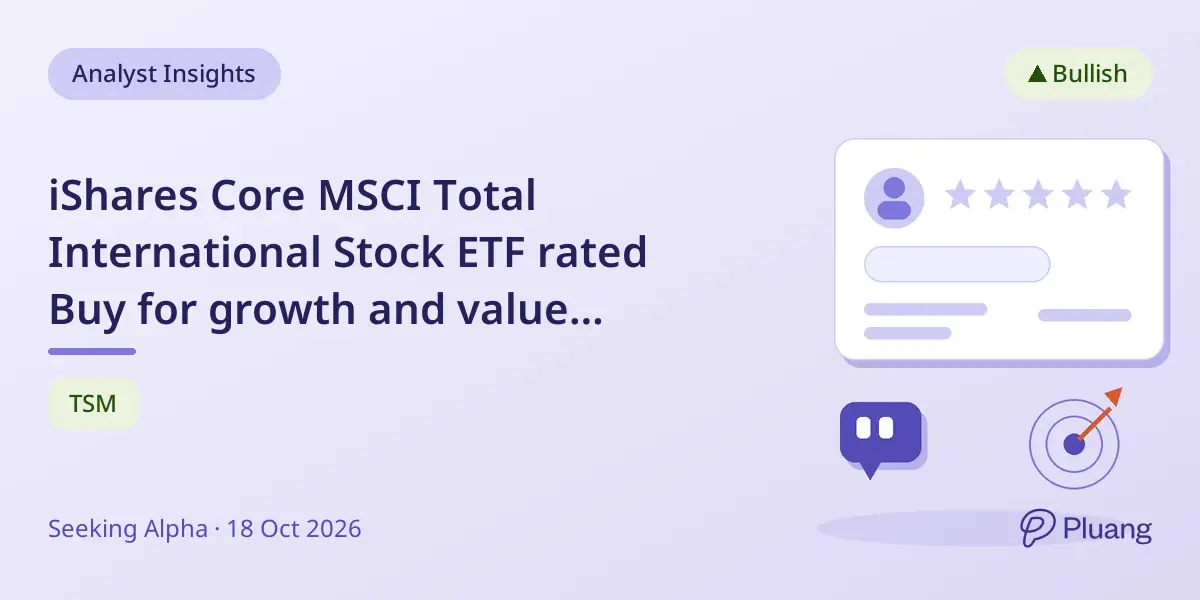 iShares Core MSCI Total International Stock ETF rated Buy for growth and value versus U.S. stocks