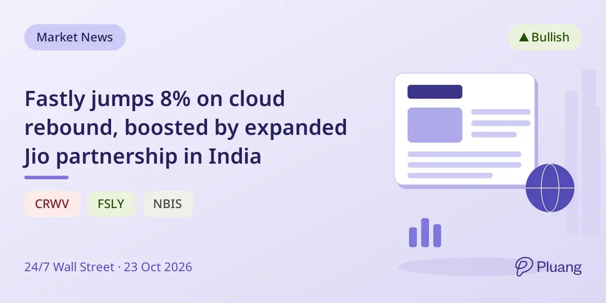 Fastly jumps 8% on cloud rebound, boosted by expanded Jio partnership in India