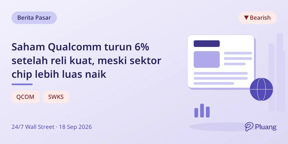Saham Qualcomm turun 6% setelah reli kuat, meski sektor chip lebih luas naik