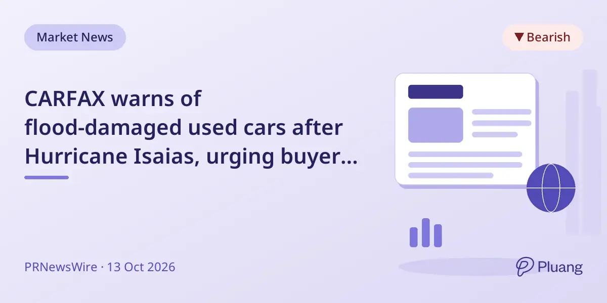 CARFAX warns of flood-damaged used cars after Hurricane Isaias, urging buyers to check vehicle history.