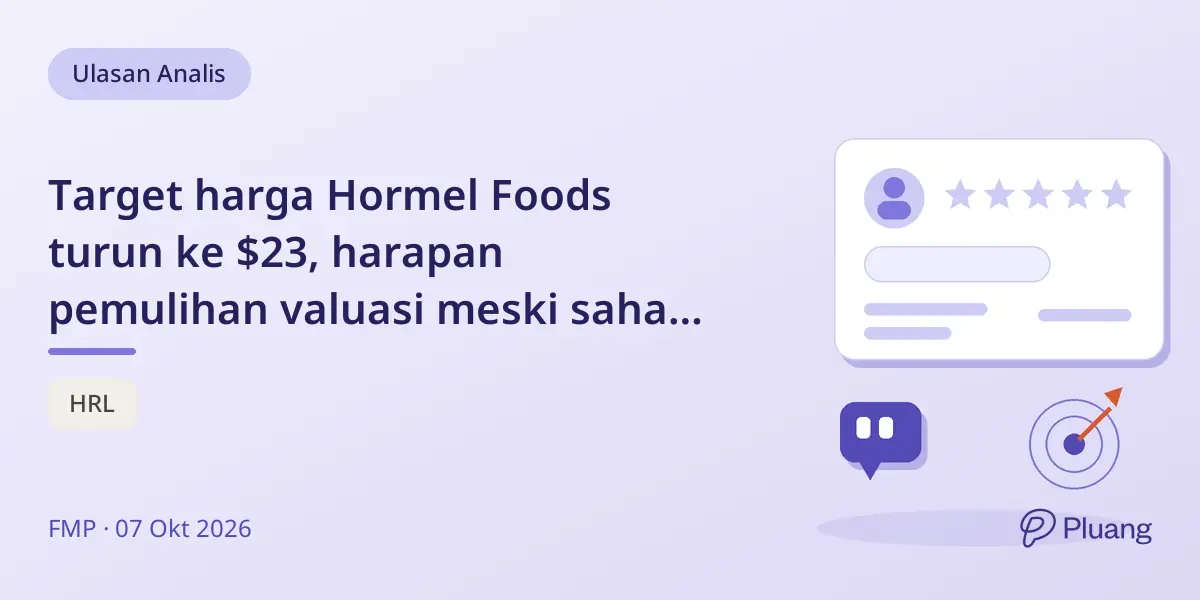 Target harga Hormel Foods turun ke $23, harapan pemulihan valuasi meski saham turun 50%.