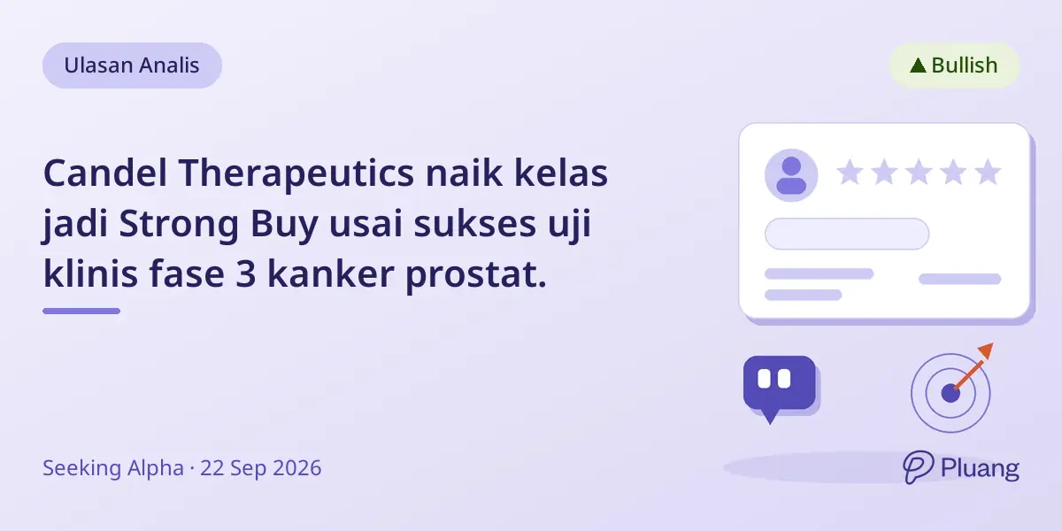 Candel Therapeutics naik kelas jadi Strong Buy usai sukses uji klinis fase 3 kanker prostat.
