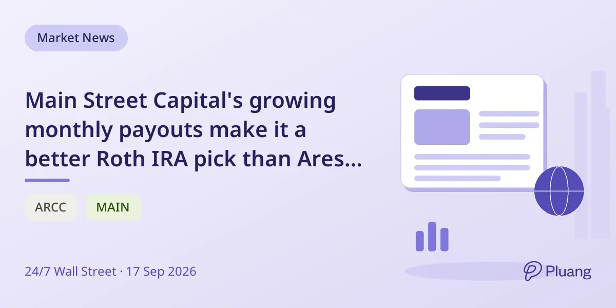 Main Street Capital's growing monthly payouts make it a better Roth IRA pick than Ares Capital.