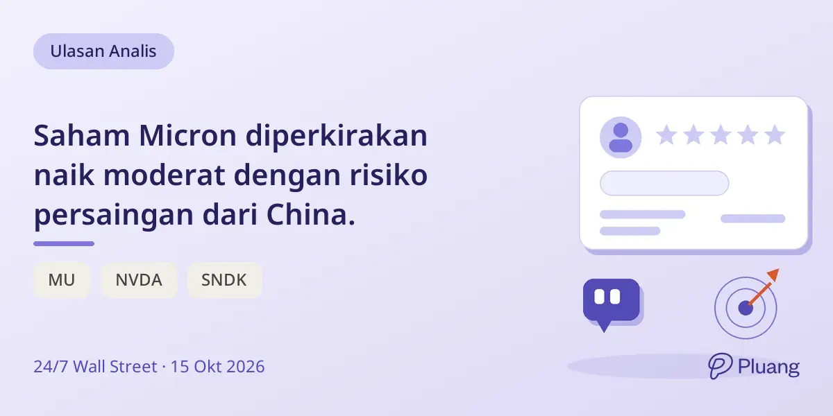Saham Micron diperkirakan naik moderat dengan risiko persaingan dari China.