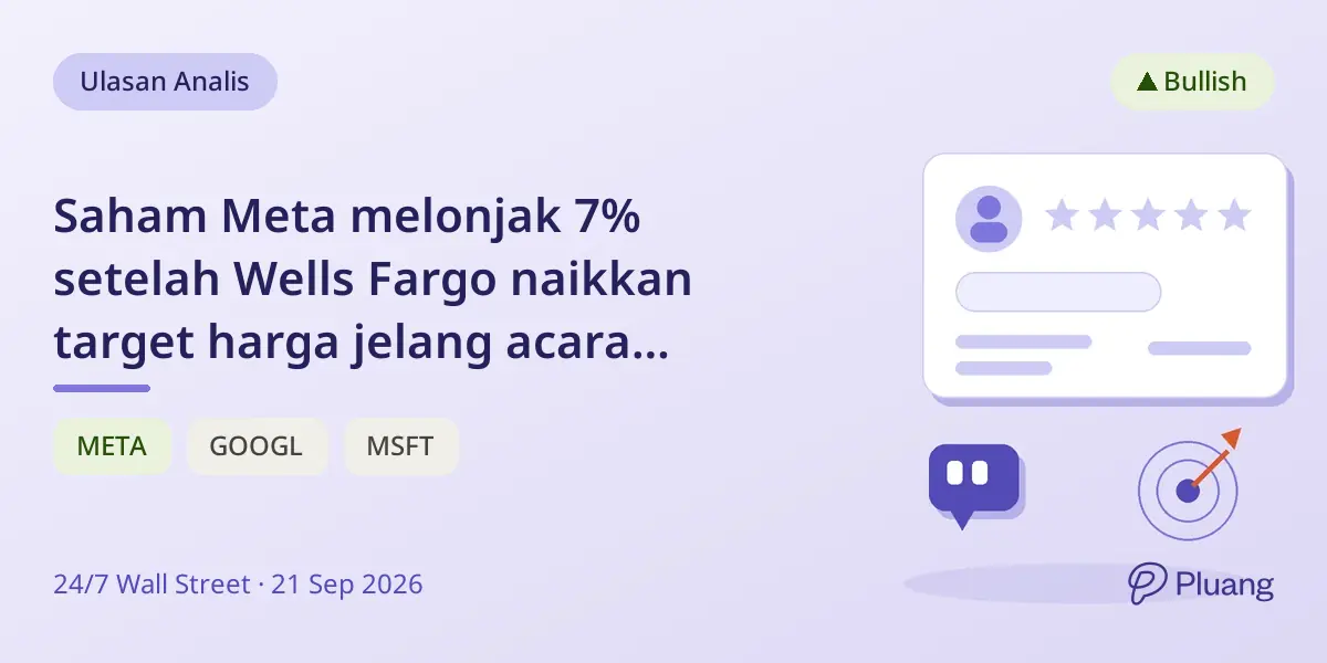 Saham Meta melonjak 7% setelah Wells Fargo naikkan target harga jelang acara Connect