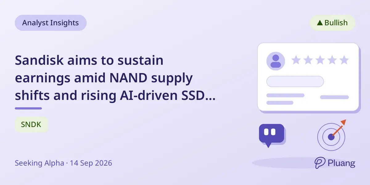 Sandisk aims to sustain earnings amid NAND supply shifts and rising AI-driven SSD demand.